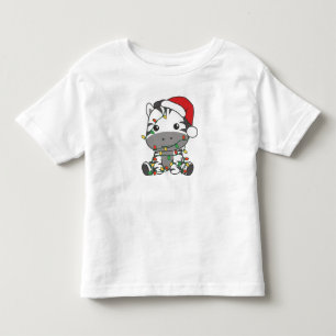 Zebra Christmas Winter Animals Holiday Zebras Toddler T-Shirt