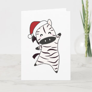 Zebra Christmas Zebras Winter Animals Card
