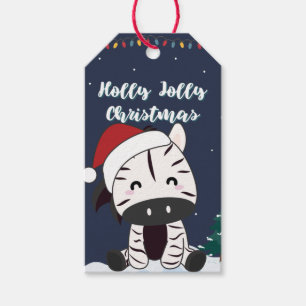 Zebra Christmas Zebras Winter Animals Gift Tags