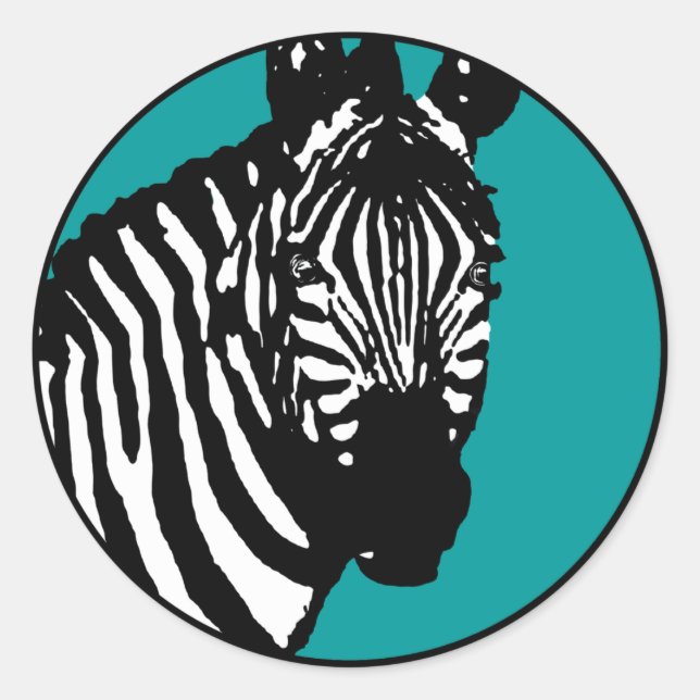 zebra. classic round sticker (Front)