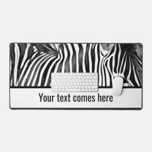 Zebra close up in black&white desk mat