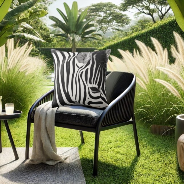 Zebra close up modern  art cushion (Creator Uploaded)