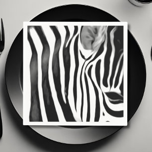 Zebra close up print   napkin