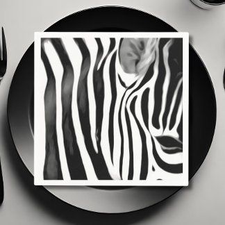 Zebra close up print napkin
