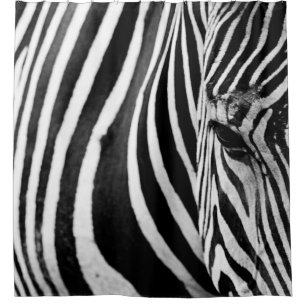 ZEBRA CLOSE-UP VIEW SHOWER CURTAIN