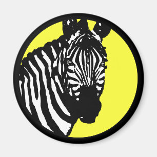 zebra. colour customisable circle. magnet