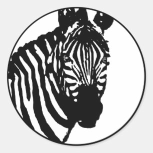 zebra. colour customisable. classic round sticker