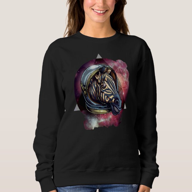 Zebra  Cosmic Zebra  Zebra Astronaut  Space Sweatshirt (Front)