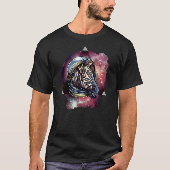 Zebra  Cosmic Zebra  Zebra Astronaut  Space T-Shirt (Front)