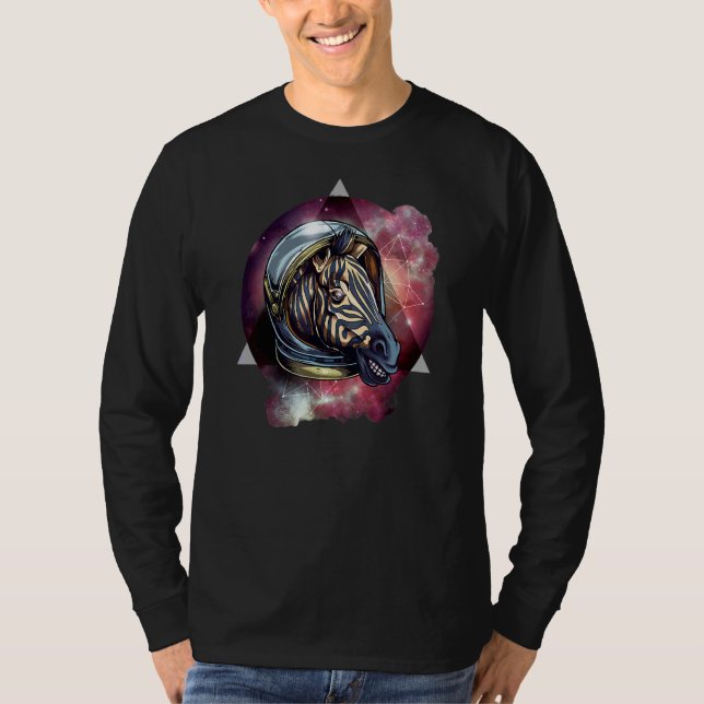 Zebra  Cosmic Zebra  Zebra Astronaut  Space T-Shirt (Front)