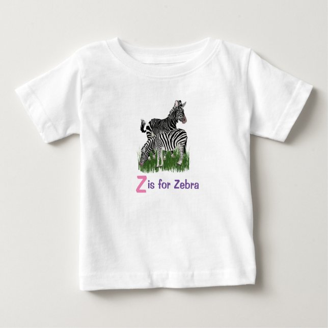 Zebra Cute Animal Girls  Baby T-Shirt (Front)