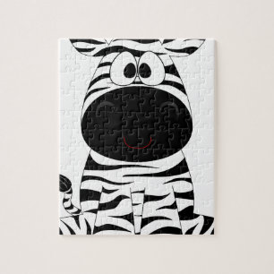 Zebra Cute Animal Stripes Jungle Safari Whimsical Jigsaw Puzzle