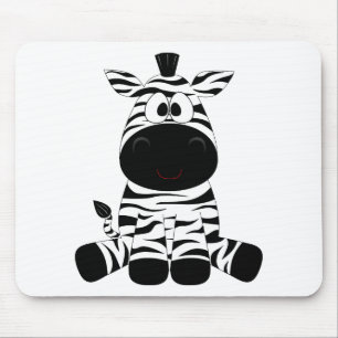 Zebra Cute Animal Stripes Jungle Safari Whimsical Mouse Pad
