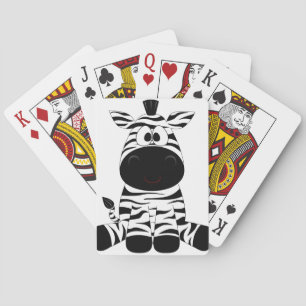 Zebra Cute Animal Stripes Jungle Safari Whimsical Playing Cards