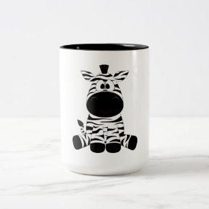 Zebra Cute Animal Stripes Jungle Safari Whimsical Two-Tone Coffee Mug