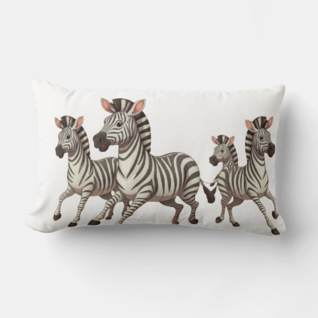 Zebra Dash: Savannah Adventures Lumbar Cushion (Front)