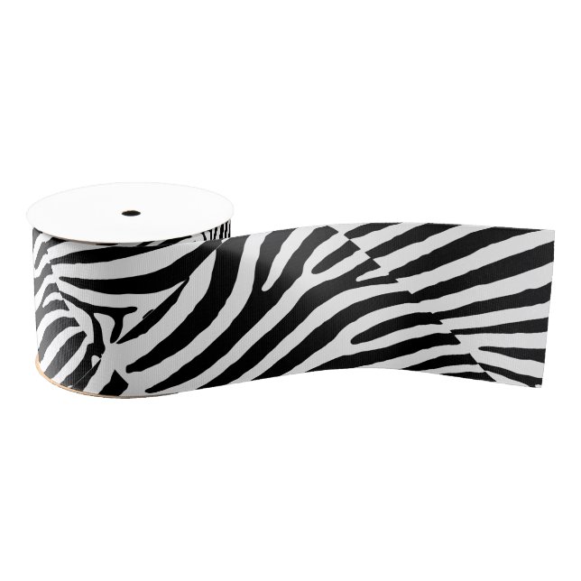 Zebra Design 3"Wide Grosgrain Ribbon 10 Yard Spool (Spool)