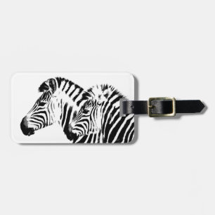 zebra design black and white custom luggage tag