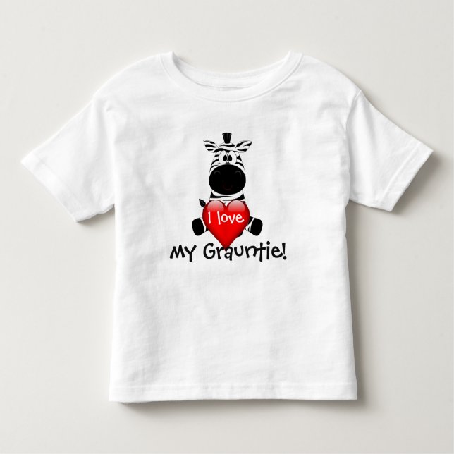 Zebra design with "I love my grauntie" Toddler T-Shirt (Front)