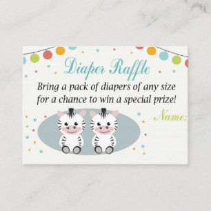 Zebra Diaper Raffle Tickets