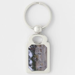 Zebra Double Take Photo Key Ring