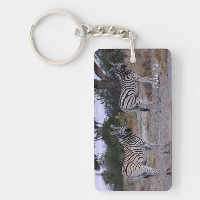 Zebra Double Take Photo Key Ring (Front)