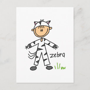 Zebra Dress Up T-shirts and Gifts Postcard
