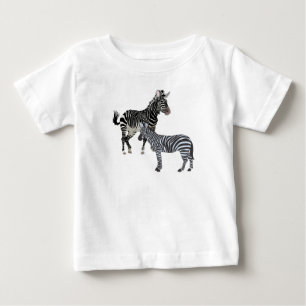 "Zebra Duo in Stripes" Baby T-Shirt