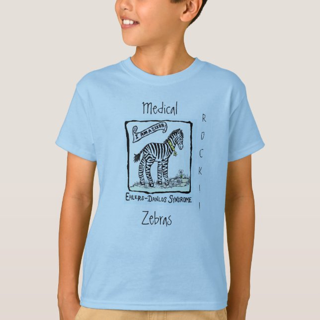 Zebra-EDS, Medical, Zebras, ROCK! T-Shirt (Front)