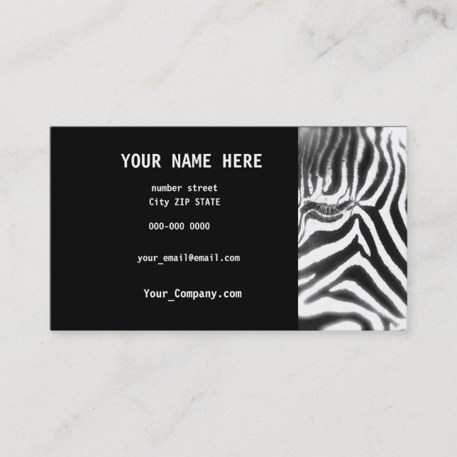 ZEBRA EYE Business  Card (Front)