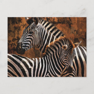 Zebra fall stripes postcard