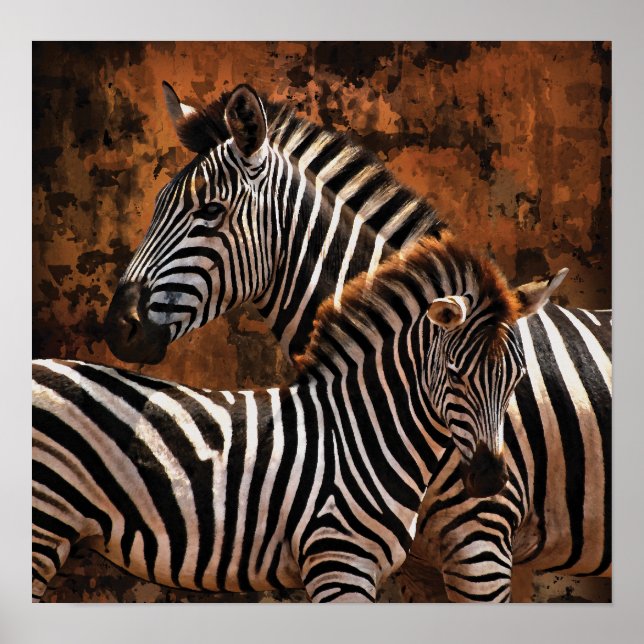 Zebra Fall Stripes SMALL poster, print, wall art (Front)
