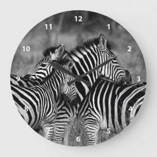 Zebra Family Large Clock