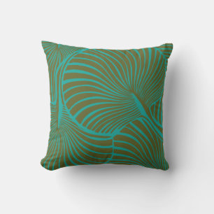Zebra Fan Palm Hawaiian Tropical Green Cushion