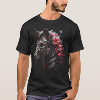 Zebra Fantasy Flowers Artwork Animal Motif Zebra 2 T-Shirt
