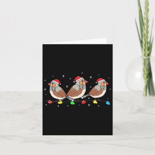Zebra Finch Bird Christmas Lights Funny Pet Xmas G Card