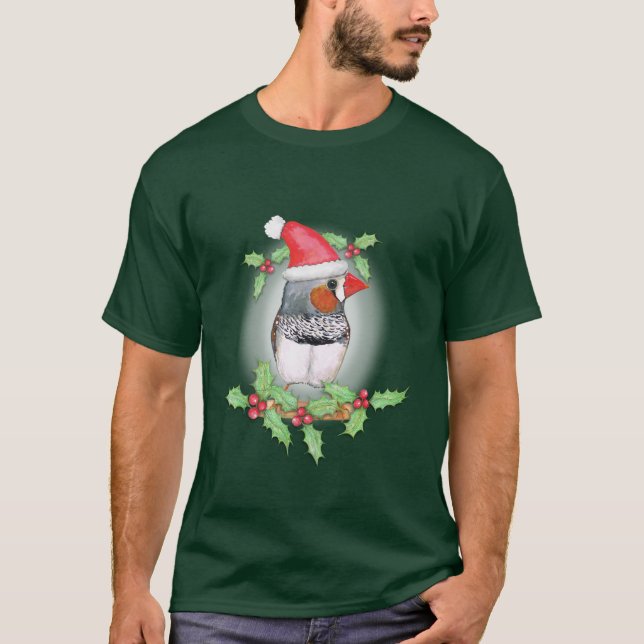 Zebra finch Christmas style T-Shirt (Front)