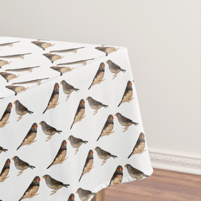 Zebra Finch Frenzy Tablecloth (choose colour) (In Situ)