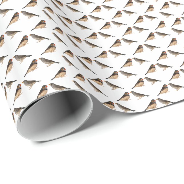 Zebra Finch Frenzy Wrapping Paper (Roll Corner)
