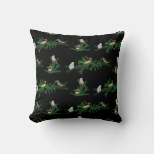 Zebra Finch Party Pillow (Black)