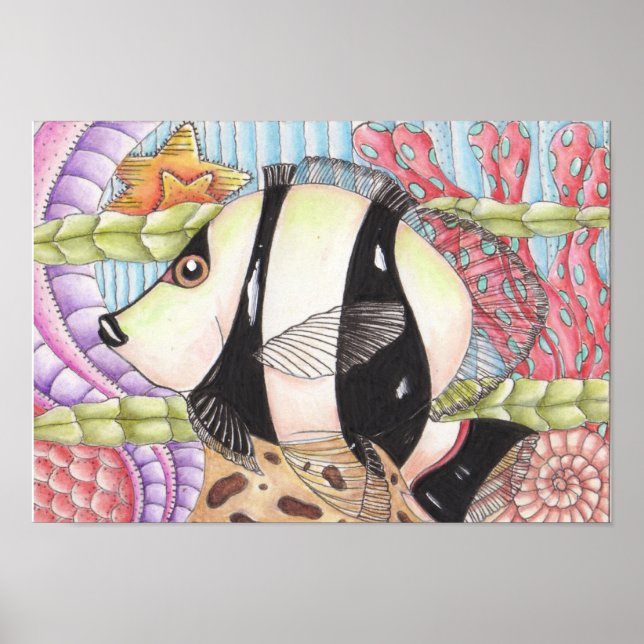 Zebra Fish Abstract Poster (Front)