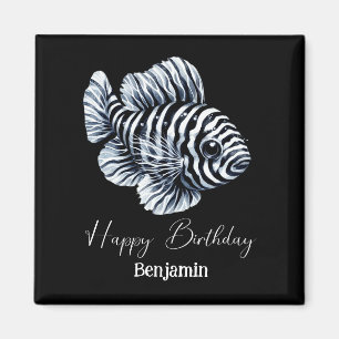 Zebra fish custom birthday Sticker Magnet