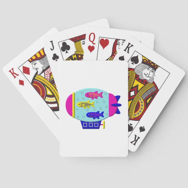 Zebra Fish in a Zeppelin Playing Cards (Back)