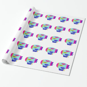 Zebra Fish in a Zeppelin Wrapping Paper