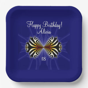 Zebra Fish Kiss Birthday Name Age Paper Plate