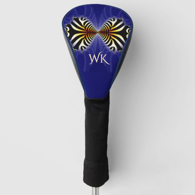 Zebra Fish Kiss Monogrammed Golf Head Cover (Front)