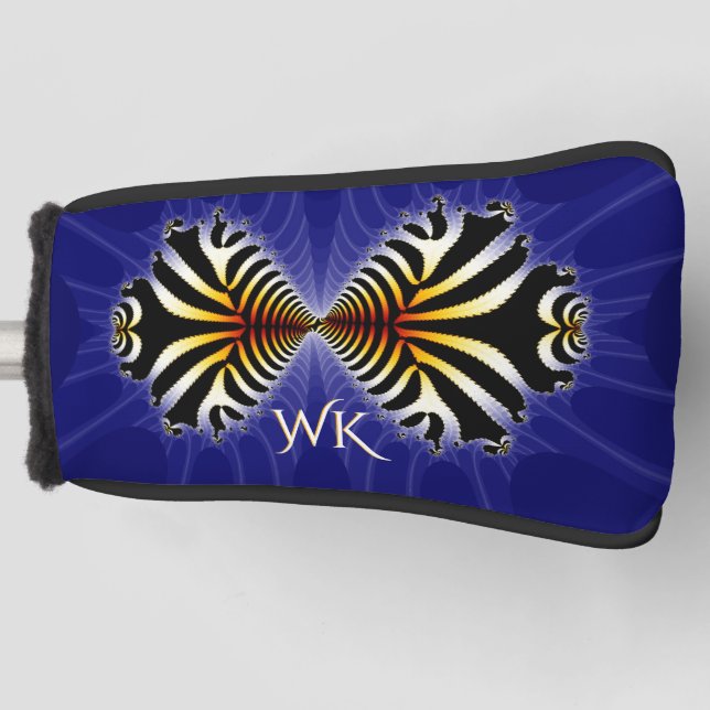 Zebra Fish Kiss Monogrammed Golf Head Cover (Front)