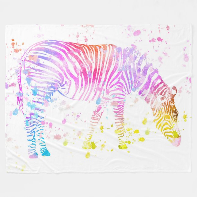 Zebra Fleece Blanket (Front (Horizontal))