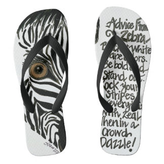 Zebra Flip Flops
