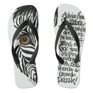 Zebra Flip Flops